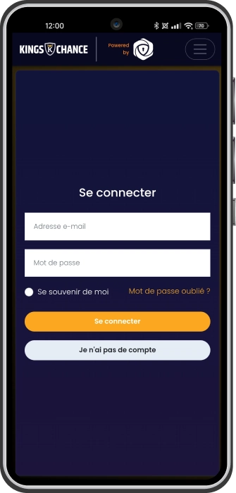 connexion à la version mobile de Kings Chance